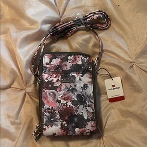 Mundi Floral Crossbody Bag - Pink, Black, and White